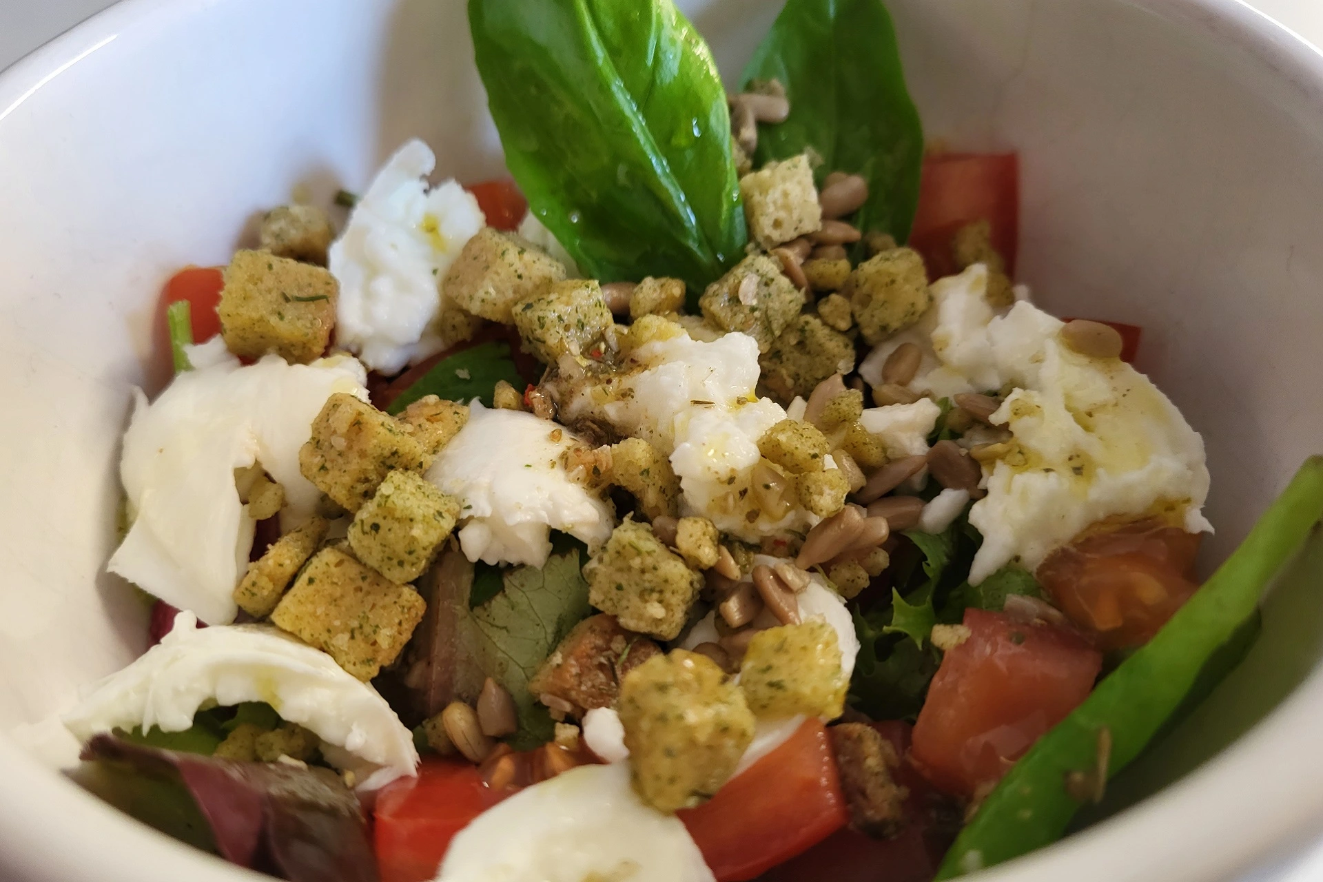 Feldsalat mit Tomaten und Büffel-Mozzarella
