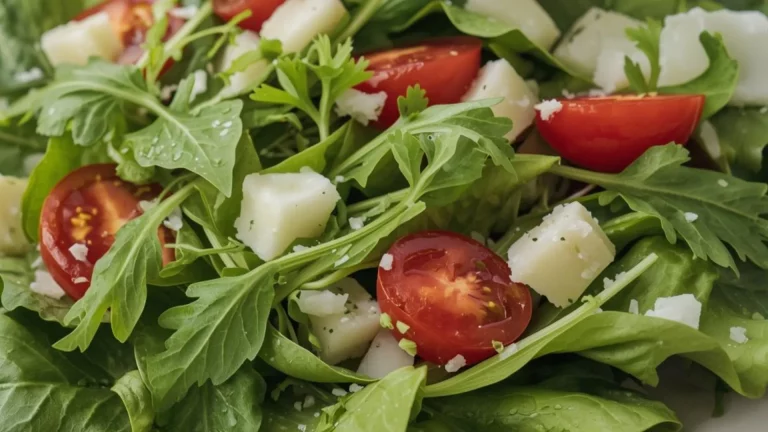 Feldsalat-Rucola-Salat mit Tomaten und Parmesan