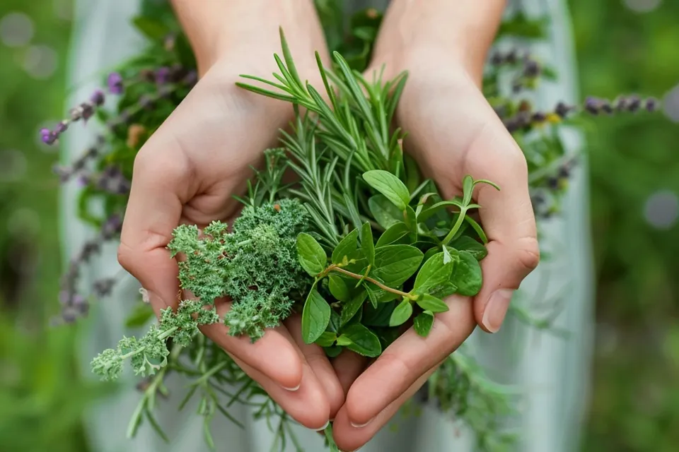 Hallo Garten Ueber uns Kraeuter in Haenden